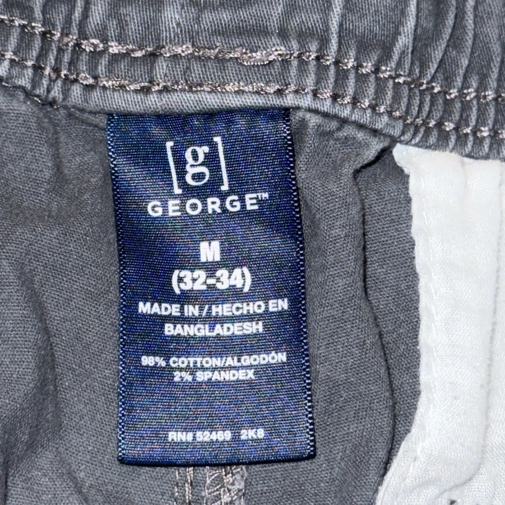 George [g] men’s casual shorts elastic waistband Blue w/ pockets Medium (32-34) - Picture 4 of 8